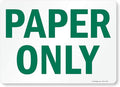 SmartSign 10 x 14 inch Paper Only Recycling Sticker Label, Glossy Finish, UV-Resistant, 3 mil Laminated Adhesive Polyester, Green and White, Made in USA