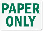SmartSign 10 x 14 inch Paper Only Recycling Sticker Label, Glossy Finish, UV-Resistant, 3 mil Laminated Adhesive Polyester, Green and White, Made in USA