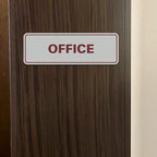 Signs ByLITA Standard Office Sign - Professional Business Signage - Easy to Install (Light Grey/Burgundy) - Small 5 Pack