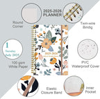 2026 Daily & Monthly Planner - One Page Per Day, Daily Planner 2026 from January 2026 to December 2026, Planners 26 with 12 Monthly Tabs, 6.4" x 8.5", Rose Flower