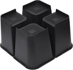 MXMZHXU Bed Risers 2 inch, 3 inch, 4 inch, 6 inch or 8 inch Heavy Duty Furniture Risers, Up to 6000 Lbs L Shaped Design Bed Lifts Blocks for Couch Desk Sofa Table (Black, 8 Inch 4 Pack)