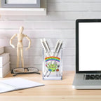 Vgrti You Are Not Superhuman Acrylic Cosmetic Pencil Pen Holder Cup, Boho Cute Frog Desk Organizer Accessory for Home Office Decor, Frog Lovers Gifts, Funny Sarcastic Work Gifts for Women Men Coworker