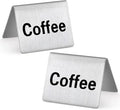 New Star Foodservice Stainless Steel Table Tent Sign (Silver (Coffee), 2 x 2-Inch (Set of 2))