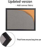 Gideal Bulletin Board 36 x 48 Inch, 100% Wood Framed Canvas Cork Board with Grey Fabric, Wall Mounted Notice Board for Home Office School, 2 Pack
