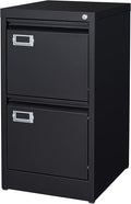 BYNSOE 2 Drawer File Cabinet with Lock Metal Vertical Filing Storage Cabinet Office Home Steel Vertical File Cabinets for A4 Legal/Letter Size Narrow File Cabinet Locked,Assembly Required