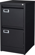 BYNSOE 2 Drawer File Cabinet with Lock Metal Vertical Filing Storage Cabinet Office Home Steel Vertical File Cabinets for A4 Legal/Letter Size Narrow File Cabinet Locked,Assembly Required