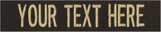 Custom Uniform Name Tapes Solid Colors. Dark Brown Fabric, 5 Inch Sew on