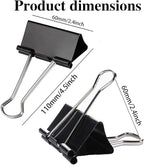 Extra Large Binder Clips 2.4 Inch (60 Pack), Large Binder Clips Big Paper Clips Clamps for Office and Home Supplies, Black