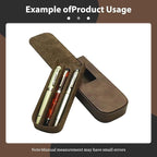 MIVLXLX Leather Triple Pen Case Pencil Pouch Holder for Three Fountain Ballpoint Rollerball Pens and Pencils Gift Choice for Man/Woman/Office (gray)