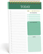 to Do List Notepad with 60 Tear Off Sheets, 6.7 x 9.8" to Do List Notebook for Work Perforated Daily Planner with Task Checklist for Home School Office Personal Organizers, Green