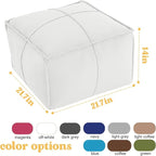 MeMoreCool Stuffed Round Pouf Ottoman Foot Rest, Floor Pouf Foot Stool with Soft Foam Chunk Filling, Small Round Ottoman Footstool Circle Footrest for Living Room