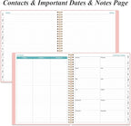 2026 Planner - Planner 2026 from January 2026 to December 2026 with 12 Monthly Tabs, Flexible Cover, Inner Pocket, 8.5" x 11", Pink-A