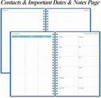 2026-2027 Planner - Weekly & Monthly Planner from January 2026 - June 2027, Spiral Planners 2026-2027 with Elastic Closure, Inner Pocket, Medium 5.8" x 8.3", Blue