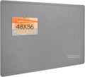 Lightomorrow Large Bulletin Board - 48 x 36 Inches, Decorative Felt Pin Board for Wall - 4' x 3' Foldable Photo Display Board with Self-Adhesive Tape, Includes 20 Push Pins - Gray