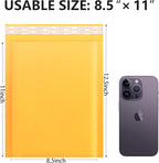 skardeco Kraft Bubble Mailers 8.5x11inch 50Pack Yellow Self-Seal Padded Envelopes Bubble Opaque Padded Mailers Shipping Bags for Small Businesses to Package and Mail Jewelry, Electronic Products