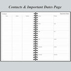 Daily Planner Undated - B5 To Do List Notebook Hourly Schedules, Spiral Appointment Planner for Women and Men, PVC Hardcover, Inner Pocket, Elastic Closure, 7" x 10", Black