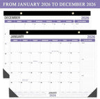 Large Desk Calendar 2026, Runs from January 2026 to December 2026, 22" x 17" Desk Calendars with to-do List, 15 Months Calendar 2026, Extra Large Desk Calendar for Home or Office
