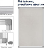 36x24-Inch Gray Felt Bulletin Board with Silver Aluminum Frame – Perfect for Home, Office, and Classroom