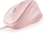 Micropack Ergonomic Mouse Wired for Laptop, PC Computer and Desktop, Ergo Mouse Vertical with Silent Clicks, Up to 3200 DPI Adjustable Mouse Sensitivity, Pink