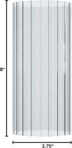 Sunwo Glass Shade Straight Cylinder Glass Lamp Shade Replacement with Multiple Effects (Stripe Straight Cylinder)