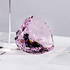 Pink Crystal Diamonds Paper Weights with Gift Box, 80mm Hot Pink Heart Shape Real Crystal Diamond Glass Gems Paperweight, Big Diamonds Birthday Anniversary for Women Her Valentine's Day Gifts