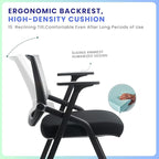 BLANEDUO, 2 Pack Stackable Conference Room Chairs with Paddle Folding Office Foldable Desk Chair Mesh Back and Arms for Conference Meeting Guest Reception Home Office Training Room Chair Black