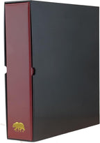 Ursae Minoris Estate Library Deluxe 4 Q-Ring Large Format Binder for Up to 1200 Sports/Trading Cards - Burgundy with Black Slipcase