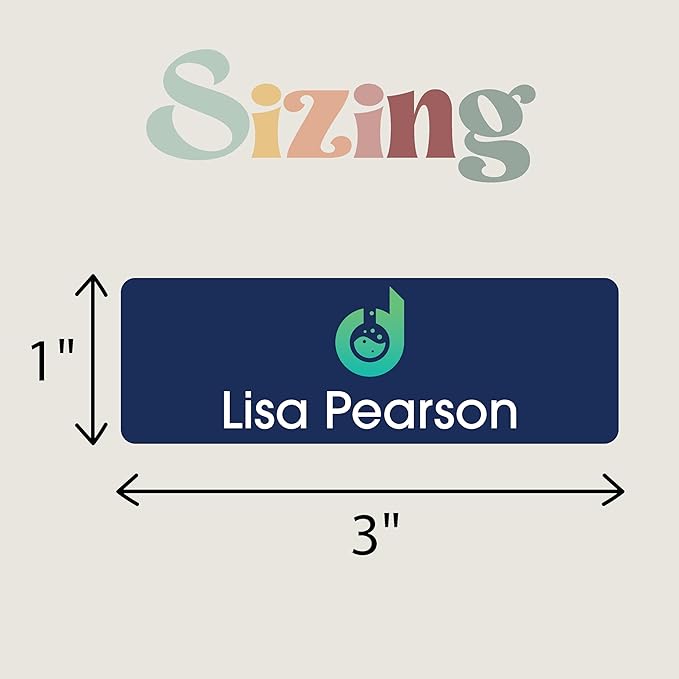 Custom Name Tag Full Color with Logo Magnetic Back | Name Badges for Business | Metal Name Tags ID Badges for Employees | Personalized Name Tags | Magnetic Name Tags Personalized (3x1 Inches)