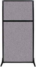 Versare Workstation Partition | Portable Wall Divider | Modern Office Cubicle | Free Standing Privacy Screen | Flexible Work Space | 33" x 70" Cloud Gray Fabric Panels