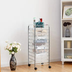 Giantex 10 Drawer Rolling Storage Cart Scrapbook Paper Office School Organizer (Clear)