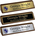 Custom Desk Wedge Name Plate - Personalized Titles and Styles (2x8 Inch, Solid Walnut w/Name Plate)