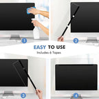 DOLLAR BOSS Monitor Memo Boards for Computers Office Desk Accessories 15.7" x 3.1" Transparent Acrylic Monitor Side Panel Multifunction Message Board Screen Note Holder for Office Home Work Desk