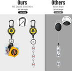 MNGARISTA 2-Pack Upgraded Retractable Keychain, 10 OZ Retraction, 31.5" Stainless Steel Cord, Heavy Duty Carabiner Badge Holder, ID Badge Reel with Badge Strap and Key Ring