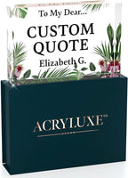 Personalized Gifts, Custom Quote Block Letter Board,Crystal-Clear Acrylic With Gift Box,17 Styles, Holiday and Christmas Gift for Mom, Dad, Girlfriend, Him or Her, Husband, Wife (4"x6", Garden)