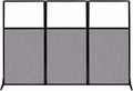 Versare Workstation Partition | Portable Wall Divider | Modern Office Cubicle | Free Standing Privacy Screen | Flexible Work Space | 99" x 70" W/Window, Cloud Gray Fabric Panels