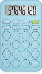 Basic Cute Calculator Four Function for Teachers Students Basics Office, Small Handheld Calculator, 8 Digit with LCD Display, Sensitive Button, 5.5×3.2 inches Blue