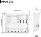 Mutsault Key Holder for Wall, Mail and Key Holder for Home Decor, Key and Mail Holder for Wall with Key Hooks, White
