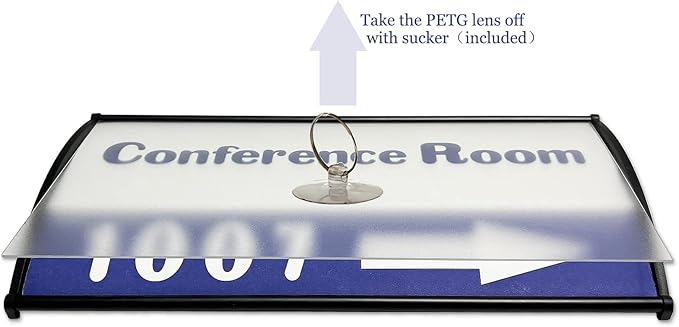 SINKAA Office Sign Holder for Door - Curved Mount Name Plate Holder Frame Display 8 x 4 Inches Set of 2 Sturdy Aluminum with Adhesive Tape, Plastic Film Included