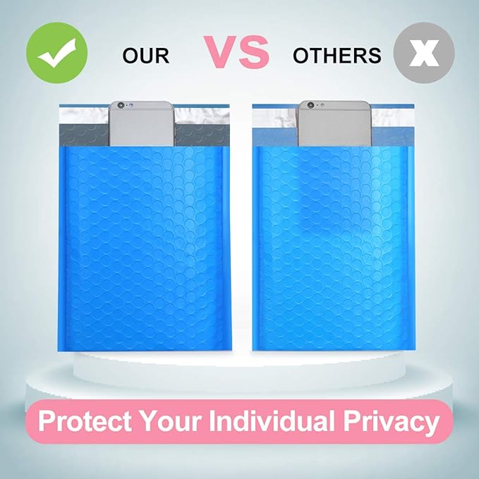 UCGOU Bubble Mailers 9.5x14.5 Inch Blue 25 Pack Poly Padded Envelopes Large #4 Mailing Packages Opaque Packaging Postal Self Seal Adhesive Waterproof Boutique Shipping Bags for Clothes