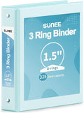 SUNEE 3 Ring Binder 1.5 Inch 1 Pack, Clear View Binder Three Ring PVC-Free (Fit 8.5x11 Inches) for School or Office Supplies, Pastel Blue