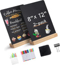 UAGGIC Creative 8x12Inch Desktop Small Chalkboard with Wood Stand Set for Home Office Decoration and Memos Writing Board