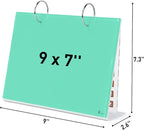 Desktop Glass Dry Erase & Acrylic Aesthetic Calendar Weekly to-do List Combo, Small Magnetic Standing Whiteboard, Desk Flip Easel Calendar with Accessories for Home Office Supply, Mint Green, 9 x 7''
