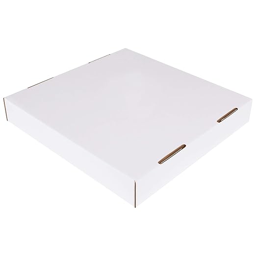 Box USA 40 or 50 Gallon Corrugated Cardboard Trash Can and Recycling Bin Lids (10-Pack) 18"L x 18"W x 3"H, White, Reusable and Disposable Garbage Lid for Parties and Outdoor Events