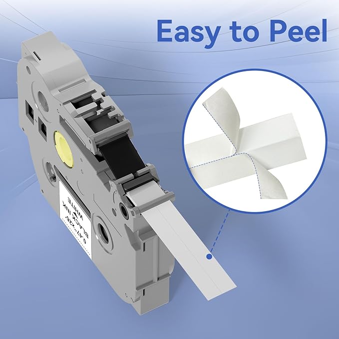5pack 12mm 0.47 TZe TZ Tape Laminated White Label Maker Tape Replacement for Brother P Touch Label Tape TZe-231 TZe231 Compatible with Brother PT-D210 PT-D220 PT-H110 PT-D410 PT-P710BT