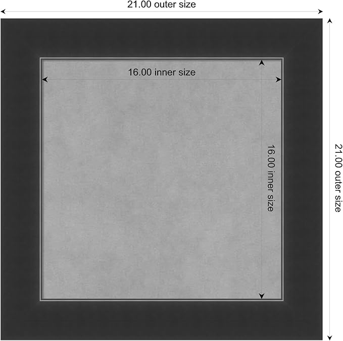 Amanti Art Black Framed Magnetic Board 21x21 Small Vision Board for use with Magnets, 100% Metal Sheet to Display Items as Office Decor or for Home Organization in mudroom, Kitchen or Kids Room