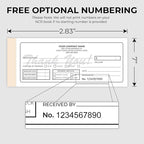 Custom 2.83" x 7" Carbonless NCR Books in 2-Part Duplicate Invoices, Receipts, Work Orders, Sales Orders, Purchase Orders, Estimates, Quote Forms with Your Company/Business Name (150 Sets)