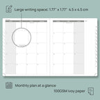 POPRUN Planner 2025-2026 (Large - 8.5'' x 10.5'') Academic Weekly Calendar (July 2025 - June 2026) with Hourly Time Slots, Monthly Tabs, 100GSM Thick Papers, Leather Soft Cover - Green