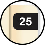 2025 MINI Year Labels, Doctor Stuff 2025 Chart Stickers, Black Color Coded, Ames Small Style, USA Made Year Stickers for End Tab File Folders, 500/Roll, 1 Roll, 1/2" x 1-1/2"