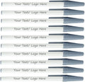 Personalized Stick Pens With your Custom Logo or Text-500 Pack Bulk-for Businesses, Parties, and Events, Custom Printed Slim Ballpoint Pens with Cap, Grey, Black Ink