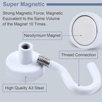 DIYMAG Magnetic Hooks, 30Lbs Strong Heavy Duty Cruise Magnet S-Hook for Classroom, Fridge, Hanging, Cabins, Grill, Kitchen, Garage, Workplace and Office Etc, (10 Pack-White)
